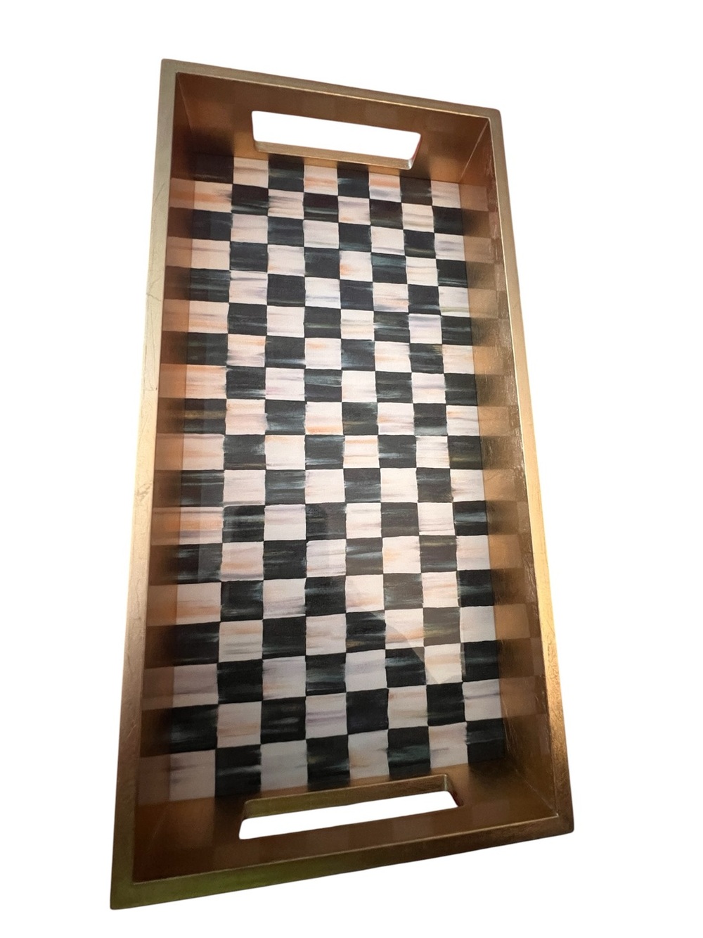 MacKenzie-Childs, new in box, gorgeous Courtly Check® Lacquer Vanity Tray